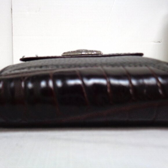BRIGHTON Vintage Croc Embossed Wallet Snap Bifold - Picture 7 of 13